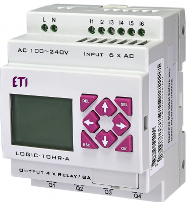 Программируемое реле LOGIC-10HR-A, 100-240V AC (6I/4O-Rele)