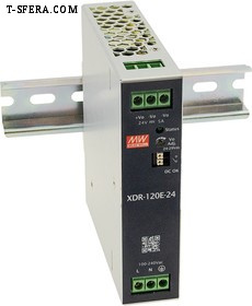 XDR-120E-24 Источник питания AC-DC 24В 2А 120Вт DIN-рейка MEAN WELL