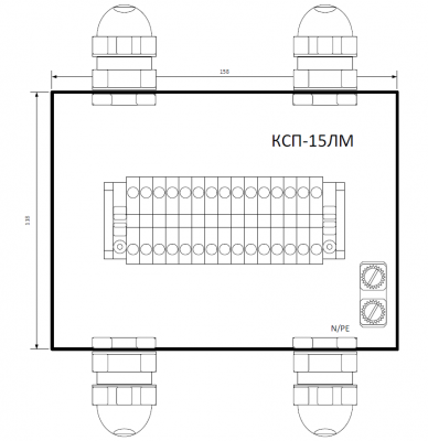 КСП-15ЛМ Коробка клеммная, 118*158*80 мм, IP55