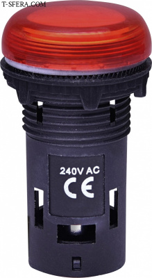 Лампа 240V AC (красная) LED ECLI-240A-R