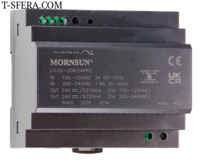 LI150-20B24PR2 Блок питания на DIN-рейку 150Вт 24В 6.25А Mornsun