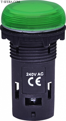 Лампа 240V AC (зеленая) LED ECLI-240A-G