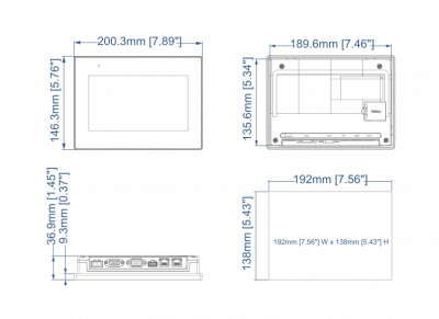 Панель оператора 7" Weintek cMT3072XP (серия cMT X Advanced, емкостный сенсор)