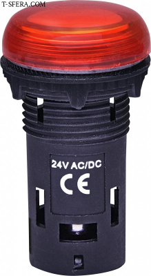Лампа 24V AC/DC (красная) LED ECLI-024C-R