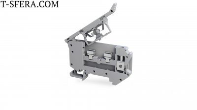 Клеммник на DIN-рейку с держателем предохранителя (винтовой) 4мм² (серый); FDT 4; уп.25шт