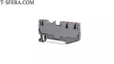 Клеммник на DIN-рейку 3-х выводной (Push-in) 2,5мм² (серый); PFT 2,5 1X2; уп.40шт
