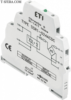 Реле интерфейсное SSR1-230 ACDC (тиристорное, 1NO, 1.2A AC1, 400V AC)