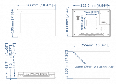 Веб-панель оператора 10.1" Weintek cMT3108XP(W) (серия cMT X Advanced)