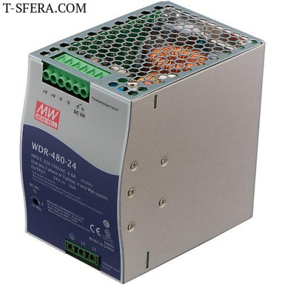 WDR-480-24 Источник питания AC-DC 24В 20А 480Вт DIN-рейка MEAN WELL