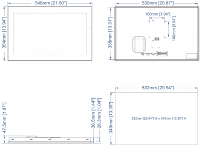 Панель оператора 21.5" Weintek cMT3218XP (Full HD, Мультитач, серия cMT X Advanced)